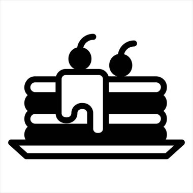 pankek sembolü vektör çizimi beyaz arkaplanda izole edildi