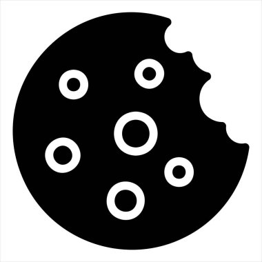 Beyaz arkaplanda izole edilmiş çerez sembolü vektör çizimi