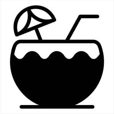 Hindistan cevizi sembolü vektör çizimi beyaz arkaplanda izole edildi