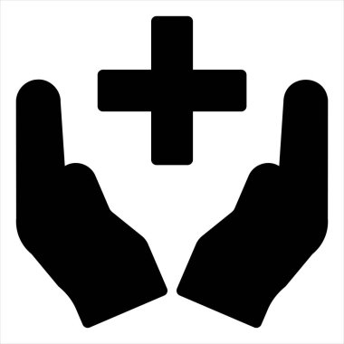 Hastane kabartma simgesi vektör çizimi beyaz arkaplanda izole edildi