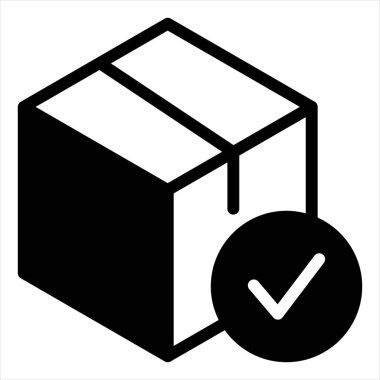 paket glyph simgesi vektör çizimi beyaz arkaplanda izole edildi