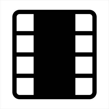 beyaz arkaplanda izole edilmiş film glyph ikon vektör çizimi