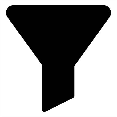 beyaz arkaplanda izole edilmiş huni glyph ikon vektör çizimi