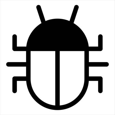 Hata glyph simgesi vektör çizimi beyaz arkaplanda izole edildi