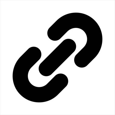Beyaz arkaplanda izole edilmiş zincir sembolü vektör çizimi