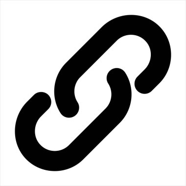 Beyaz arkaplanda izole edilmiş zincir sembolü vektör çizimi