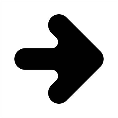 Beyaz arkaplanda izole edilmiş ok sembolü vektör çizimi