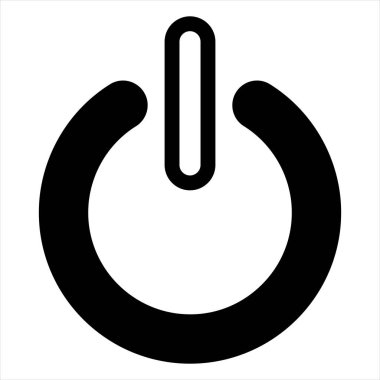 güç glyph simgesi vektör çizimi beyaz arkaplanda izole edildi