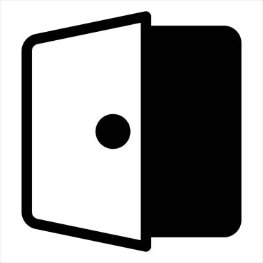 Beyaz arkaplanda izole edilmiş kapı sembolü vektör illüstrasyonu