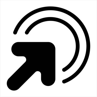 Beyaz arkaplanda izole edilmiş glyph simgesi vektör illüstrasyonuna tıklayın