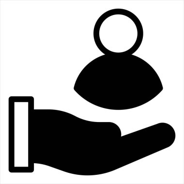 El glifleri simgesi vektör çizimi beyaz arkaplanda izole edildi