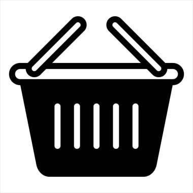 Beyaz arkaplanda izole edilmiş sepet sembol vektör çizimi