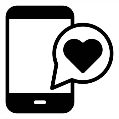 Beyaz arkaplanda izole edilmiş telefon glyph simgesi vektör çizimi