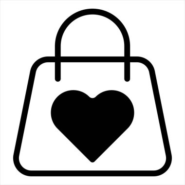 Beyaz arkaplanda el çantası simgesi vektör çizimi izole edildi