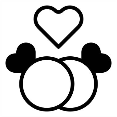 çift glyph simge vektör çizimi beyaz arkaplanda izole