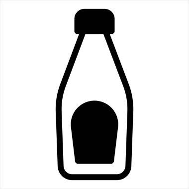 Beyaz arkaplanda izole edilmiş şişe glyph ikon vektör çizimi