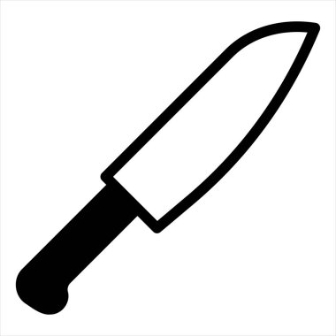 bıçak glyph ikon vektör çizimi beyaz arkaplanda izole