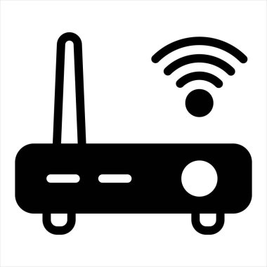 router glyph simge vektör çizimi beyaz arkaplanda izole edildi