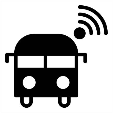 bus glyph simgesi vektör çizimi beyaz arkaplanda izole edildi