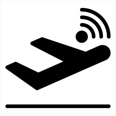 beyaz arkaplanda izole edilmiş düzlem sembolü vektör çizimi