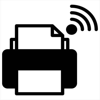 Beyaz arkaplanda izole edilmiş glyph ikon vektör illüstrasyonu yazdırılıyor