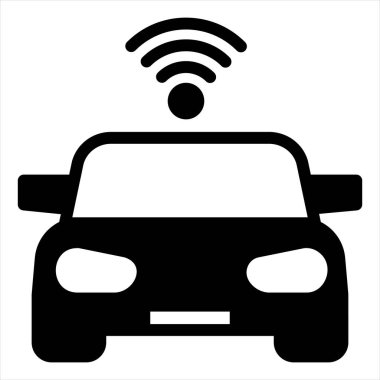 araba glyph simgesi vektör çizimi beyaz arkaplanda izole edildi