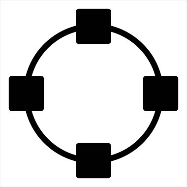 beyaz arkaplanda izole edilmiş çember glyph ikon vektör çizimi