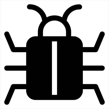 Hata glyph simgesi vektör çizimi beyaz arkaplanda izole edildi