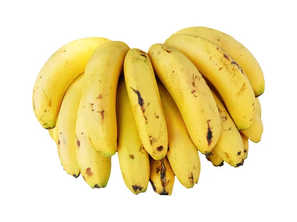 一堆香蕉 水果和白底 — 图库照片
