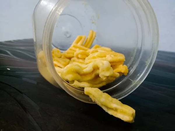 Indio Frito Gathia Snack Plástico Containe — Foto de Stock