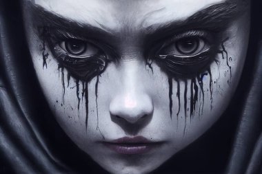 a illustration of a female demon