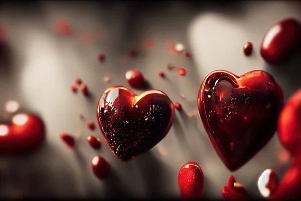 Illustration Hjärtan Med Kärlek Bakgrund — Stockfoto