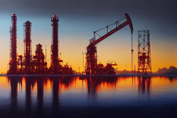 Una Ilustración Producción Petróleo Gas —  Fotos de Stock
