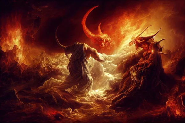 地獄の悪魔のイラストです ストックフォト