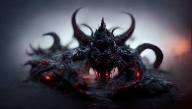 a illustration of a dark demon clipart