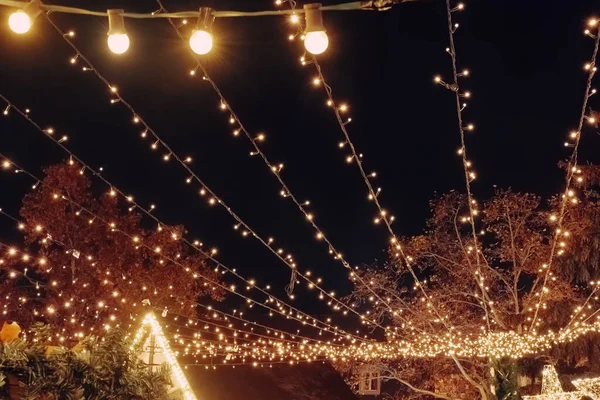 Fairy Lights Christmas Night City — Stock Photo, Image