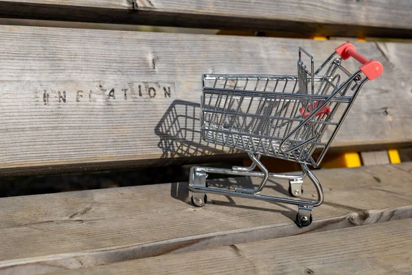 Shopping Cart Word Inflation — Stock Photo, Image