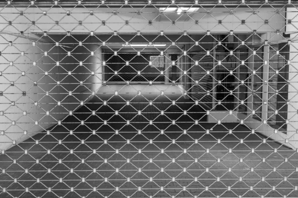 Grid Front Underground Garage City Black White — Stock Photo, Image