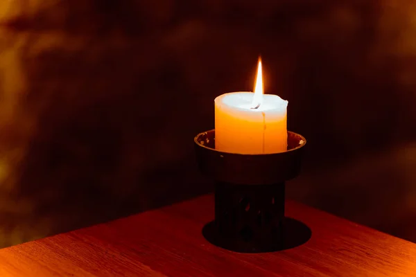 Burning Candle Darkness — Stock Photo, Image