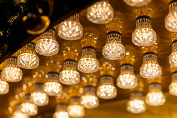 lights for christmas under a roof in december