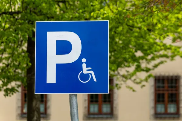 a park symbol for disabled people in the city