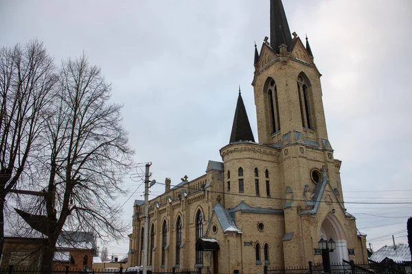 Casa Evangelho Igreja Construída Século Como Templo Luterana Comunidade Cidade — Fotografia de Stock