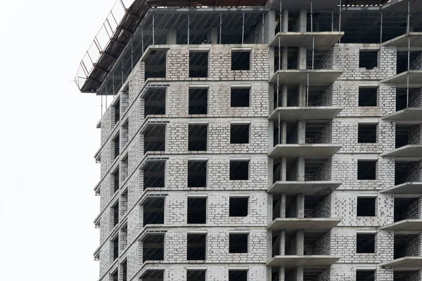 Budowa Nowego Nowoczesnego Budynku Inżynieria Wielopiętrowy Projekt Pianki Betonowej Bloku — Zdjęcie stockowe
