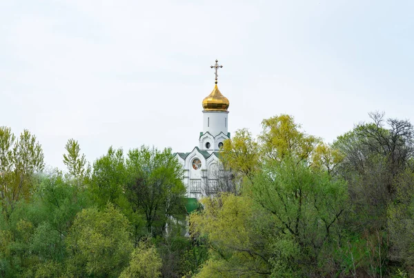 Kyrka Med Gyllene Kupoler Och Plats Religion Ortodoxa Kristna Vackert — Stockfoto