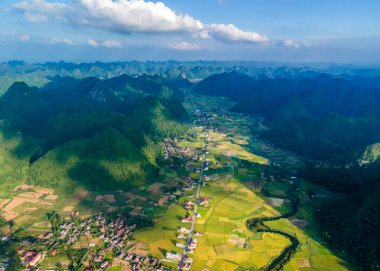 Bac Son Vadisi, Vietnam 'da pirinç tarlaları
