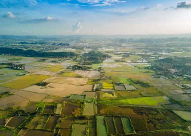 Van Long Doğal Rezervi, Ninh Binh, Vietnam 'daki kırsal bölge manzarası..
