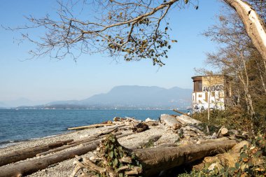 Vancouver, Kanada - 14 Ekim 2022: Tower Beach, Wreck Beach 'in kuzeyinde Vancouver, British Columbia, Kanada