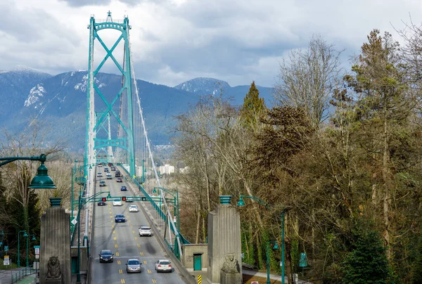 Vanouver Canada Maart 2023 Leeuwen Gate Bridge Overdag Vancouver Stanley — Stockfoto