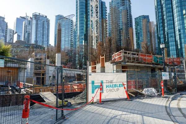 Vancouver Kanada Maaliskuu 2023 Coal Harbour Waterfront Sosiaalinen Asuntotuotanto Rakenteilla — kuvapankkivalokuva