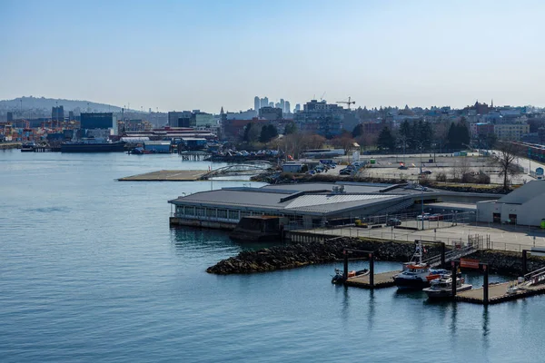 Vancouver Canadá Março 2023 Foto Mostra Terminal Rodoviário Mar Centro — Fotografia de Stock